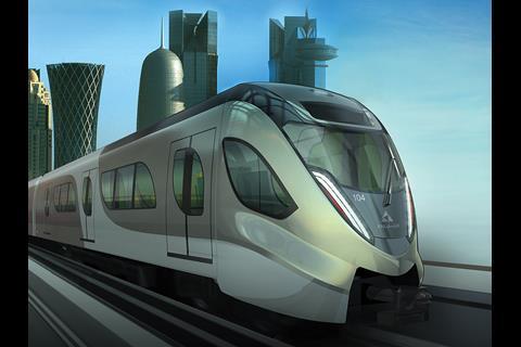 The Kinki Sharyo trainsets for the Doha metro are branded Al Faras, after Arabian mares.